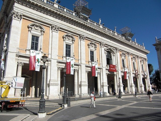 Os Museus Capitolinos na Piazza del Campidoglio